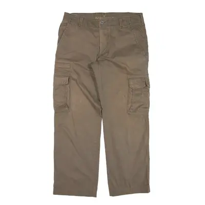 X&MORE Cargo Trousers Brown Relaxed Straight Womens W34 L29