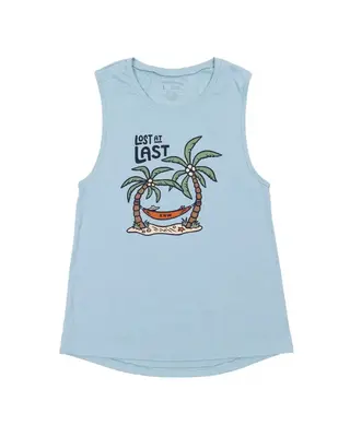 Lost at Last Palms Muscle Tank | Dusty Blue | Size: M