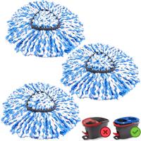O-Cedar RinseClean 2-Tank Mop Replacement Heads 3-Pack | Heavy-Duty Microfiber Spin Mop Refills, Machine Washable Pads for De...