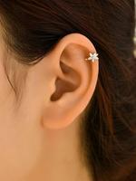Women's Elegant Rhinestone Decorated Flower Shaped Ear Cuff,  Exquisite Trendy Ear Cuff, Fashionable Earrings for Party Decor...