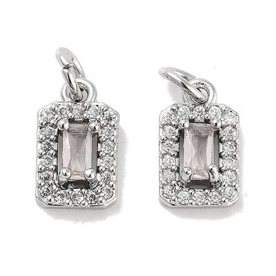 Brass Micro Pave Cubic Zirconia Charms