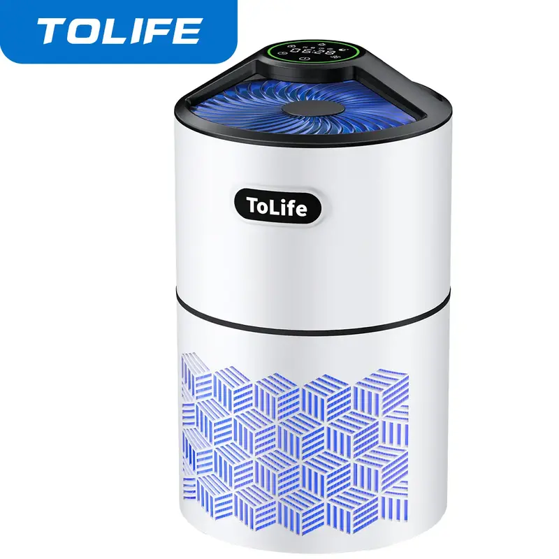 Tolife TZ-K1Plus Air Purifiers for Home Large Room Up to1291 Ft² with Air Quality Sensors True HEPA Filter, Auto & Timing Fu...