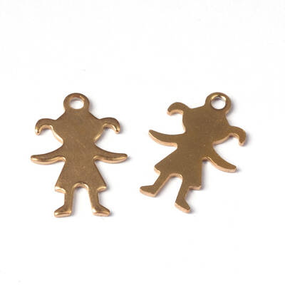 Ion Plating(IP) Girl 304 Stainless Steel Pendants