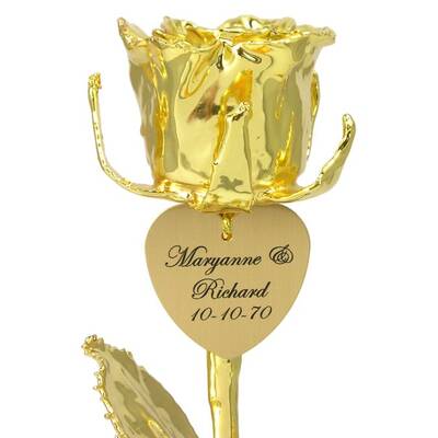 11 Personalized 24k Gold Rose: 50th Anniversary Gift
