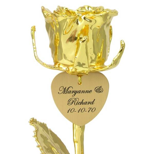 11 Personalized 24k Gold Rose: 50th Anniversary Gift