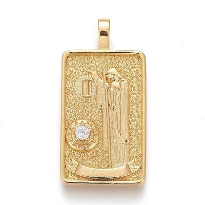 Brass Micro Pave Clear Cubic Zirconia Pendants