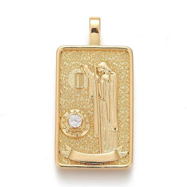 Brass Micro Pave Clear Cubic Zirconia Pendants
