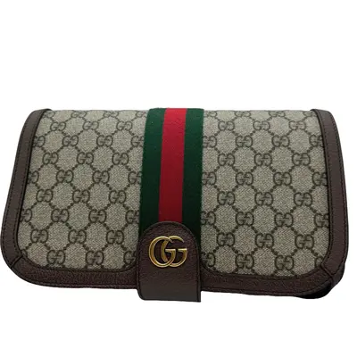 Pre-owned GUCCI Coated Canvas Messenger Bags Ophidia Compartment Messenger Bag GG Coated Canvas
