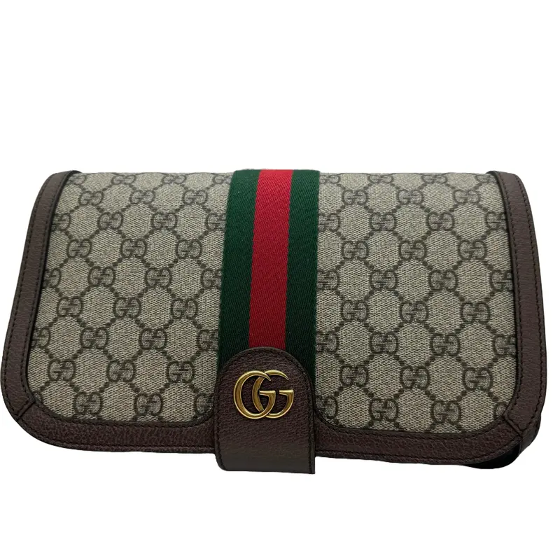 Pre-owned GUCCI Coated Canvas Messenger Bags Ophidia Compartment Messenger Bag GG Coated Canvas