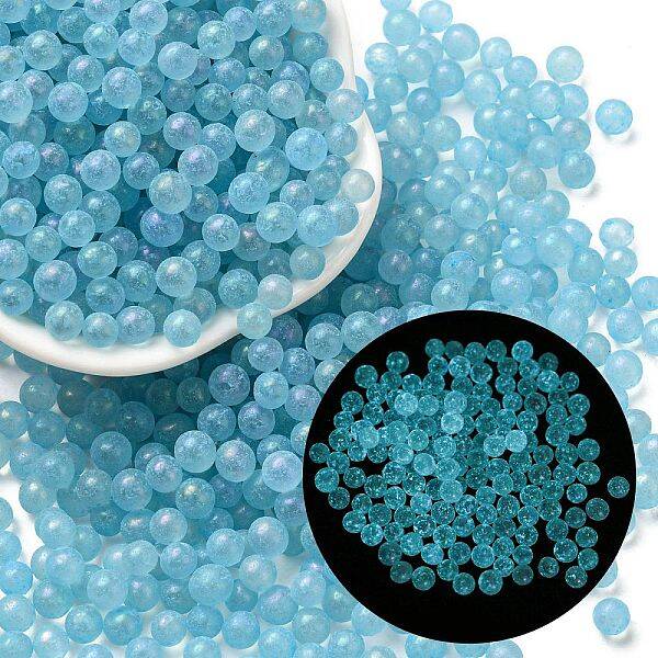 Luminous Glow in the Dark Transparent Glass Round Beads