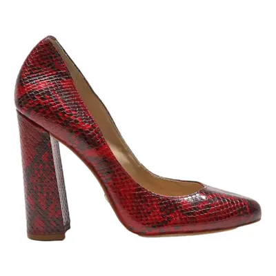 BUFFALO Court Heels Maroon Leather Womens UK 6