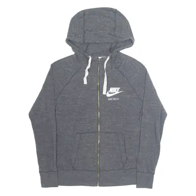 NIKE Womens Grey Hoodie Full Zip M