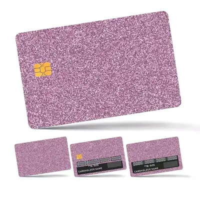 Glitter Credit Card Skin Vinyl Sticker, 4 Counts Ultra-thin Waterproof & Scratch Resistant Card Sticker, Personalized Bank Ca...