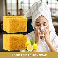 SADOER Turmeric & Kojic Acid Brightening Soap, Kojic Acid Soap, Soap Body Care Body Wash Lemon Flawless Organic