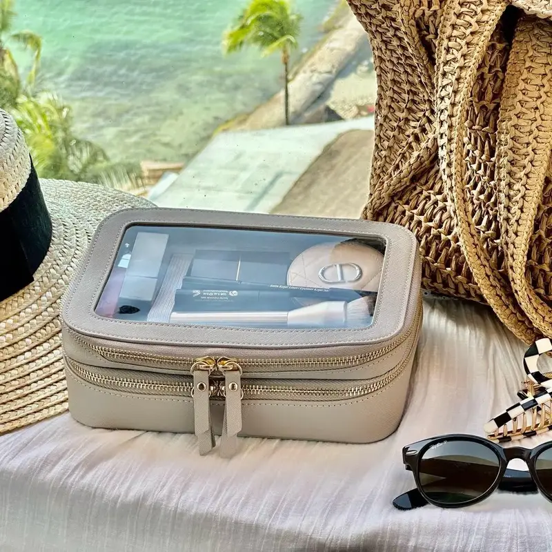 Clear Makeup Bag , Cosmetic Train Case, Make up Organizer, Multipurpose Travel Case Transparent Transparent Transparent vanit...