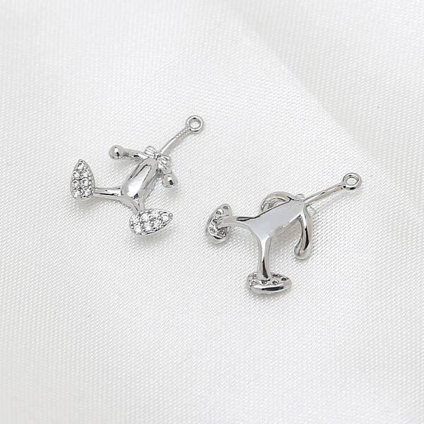 Brass Micro Pave Clear Cubic Zirconia Body Head Pins
