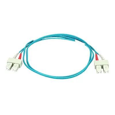 11879 Monoprice MM OM3 Fiber Optic Cable SC-SC UL 3mm 50/125 OFNR Duplex Aqua 6m