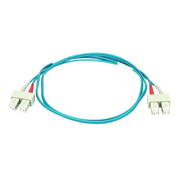 11879 Monoprice MM OM3 Fiber Optic Cable SC-SC UL 3mm 50/125 OFNR Duplex Aqua 6m