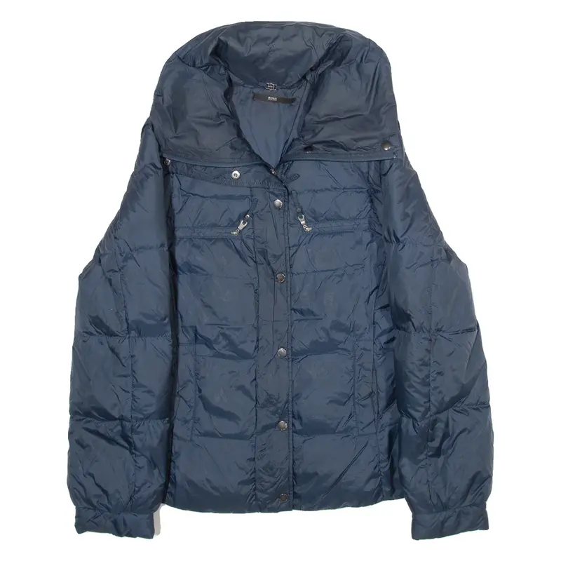 HUGO BOSS Womens Puffer Jacket Blue Hooded XS
