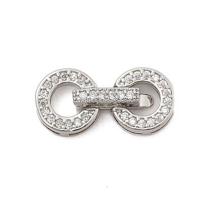 Brass Micro Pave Clear Cubic Zirconia Fold Over Clasps