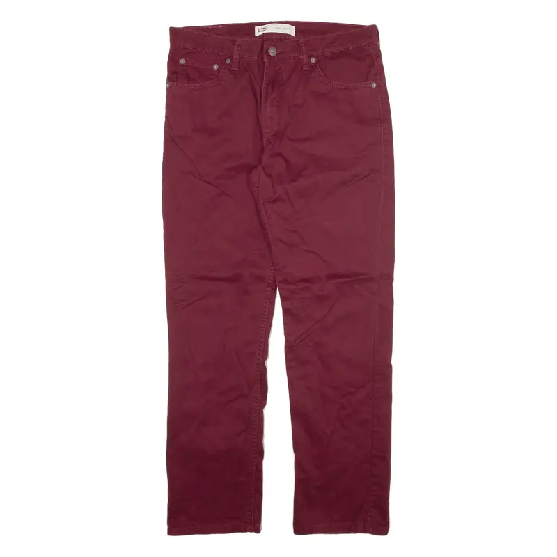 LEVI'S 511 Boys Trousers Maroon Slim Straight W34 L28