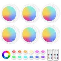 CADRIM Puck Light, 13 RGB Colors Night Lamp, Battery Powered, Under Cabinet Light with Remote and Touch Control, Home Decor L...
