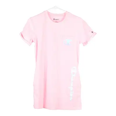 Champion Spellout T-Shirt Dress - Large Pink Cotton