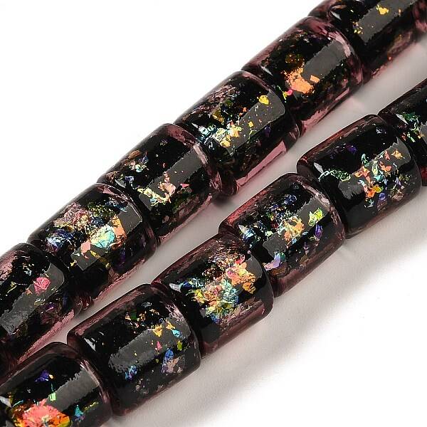 Handmade Dichroic Foil Glass Beads Strands