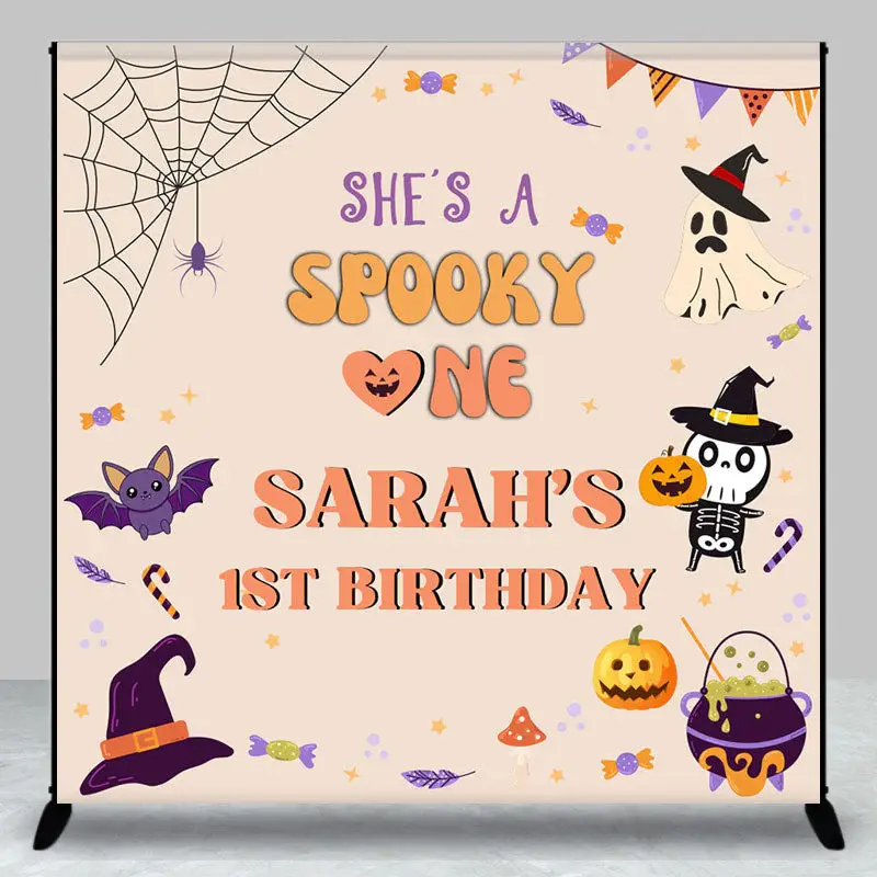 Aperturee Spooky One Halloween Custom 1st Birthday Backdrop - Aperturee