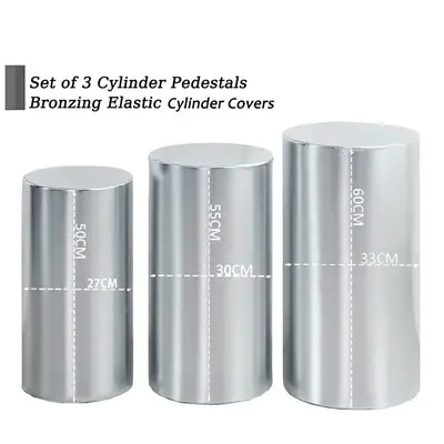 Metallic Silver Stretchy Spandex Fitted Cylinder Cover - Aperturee