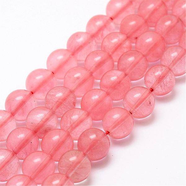Cherry Quartz Glass Bead Strands