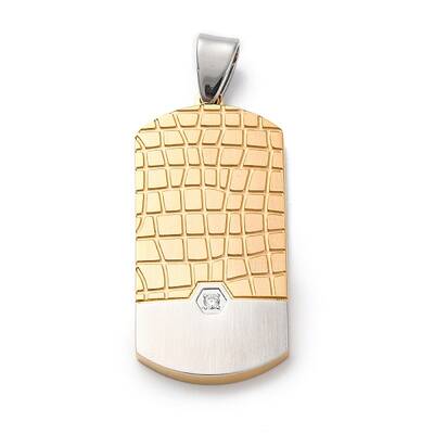 304 Stainless Steel Micro Pave Cubic Zirconia Pendants