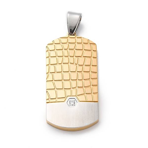 304 Stainless Steel Micro Pave Cubic Zirconia Pendants