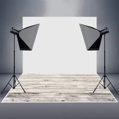 White Grey Wooden Photo Booth Floor Mat - Aperturee