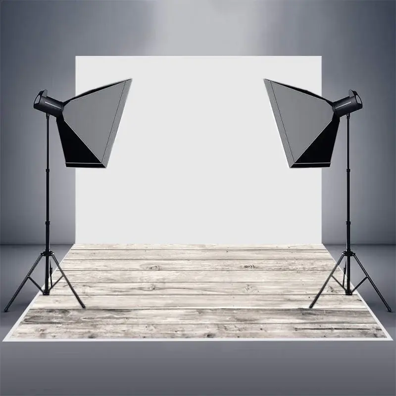 White Grey Wooden Photo Booth Floor Mat - Aperturee