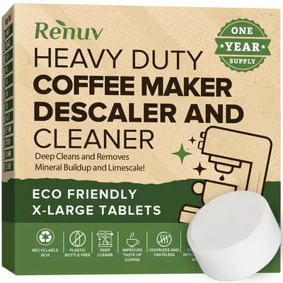 Renuv Coffee Maker Cleaner & Descaler Tablets for Keurig, Ninja, Breville, Nespresso, Mr Coffee, Cuisinart All Coffee Pot Mak...