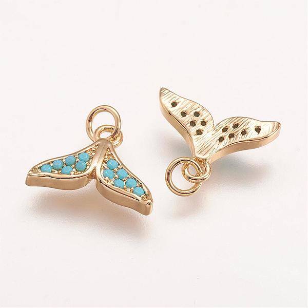 Brass Micro Pave Grade AAA Cubic Zirconia Charms