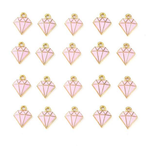 20Pcs Light Gold Alloy Enamel Charms