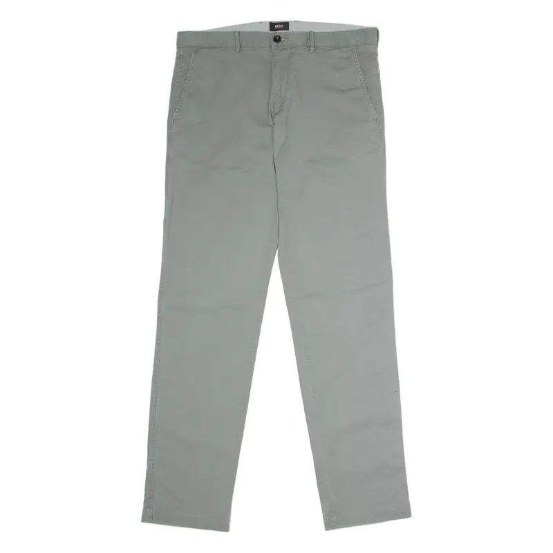 BOSS HUGO BOSS Crigan Stretch Chino Mens Trousers Grey Regular Straight W32 L34