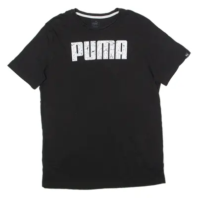 PUMA Mens T-Shirt Black Crew Neck XL