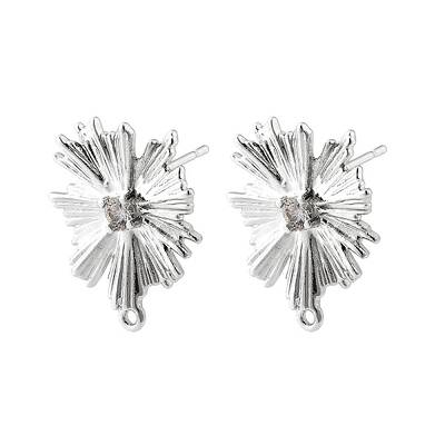 Brass Micro Pave Cubic Zirconia Stud Earring Findings