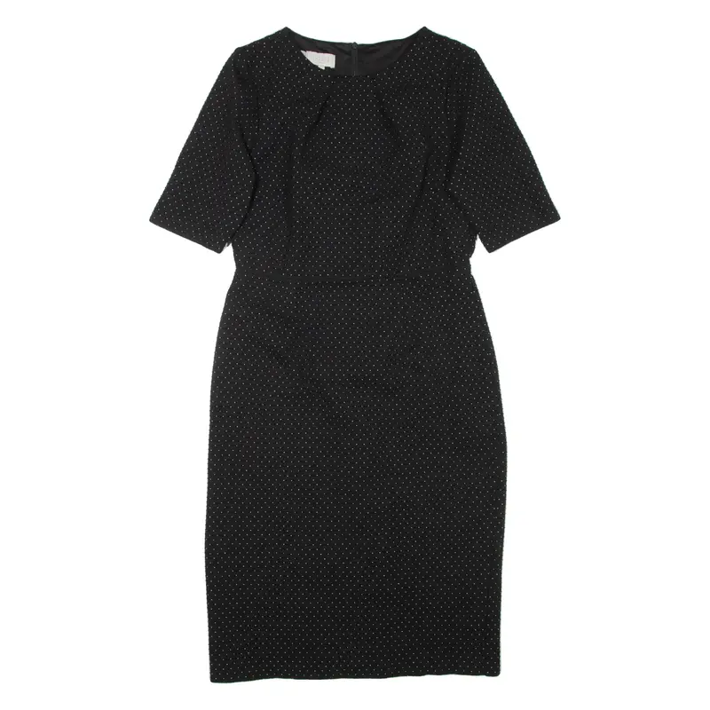 HOBBS LONDON Womens Pencil Dress Black Viscose Long Sleeve Knee Length UK 12