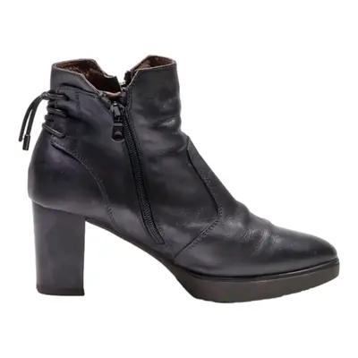 NERO GIARDINI Ankle Boots Black Leather Womens UK 4