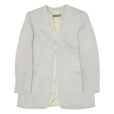 GIORGIO ARMANI Womens Blazer Jacket Blue Knit Herringbone M