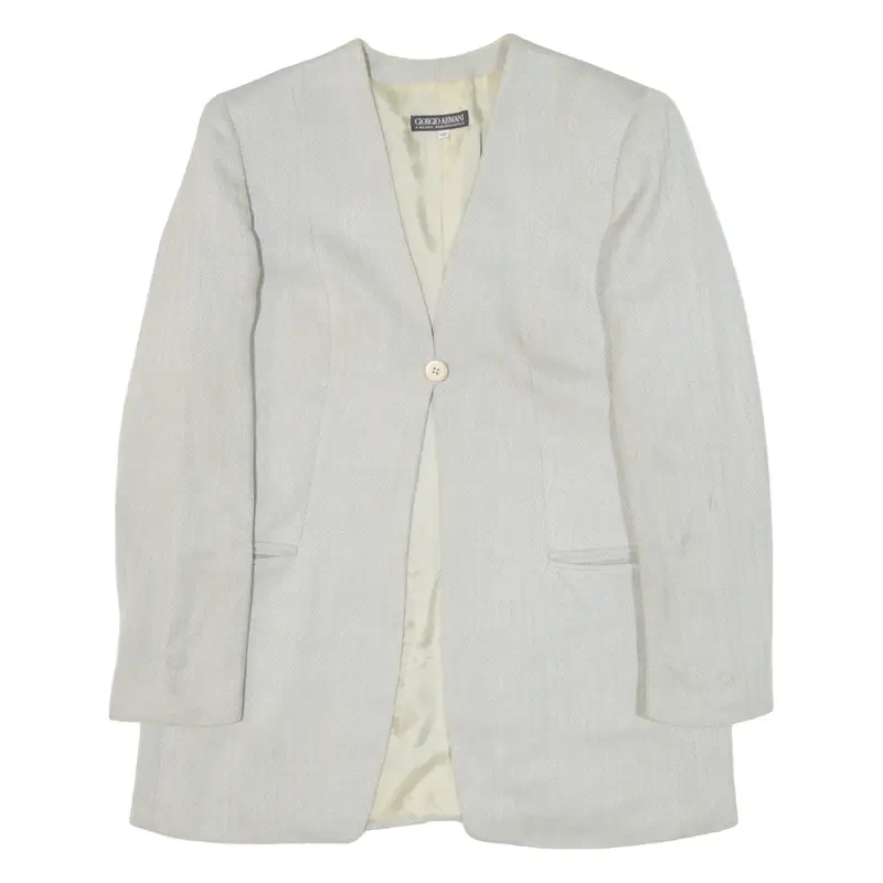 GIORGIO ARMANI Womens Blazer Jacket Blue Knit Herringbone M