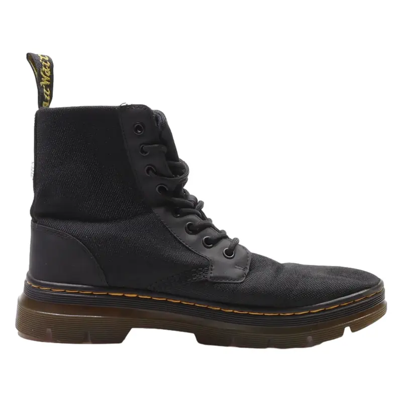 DR MARTENS COMBS Lace-Up Boots Black Canvas Mens UK 8