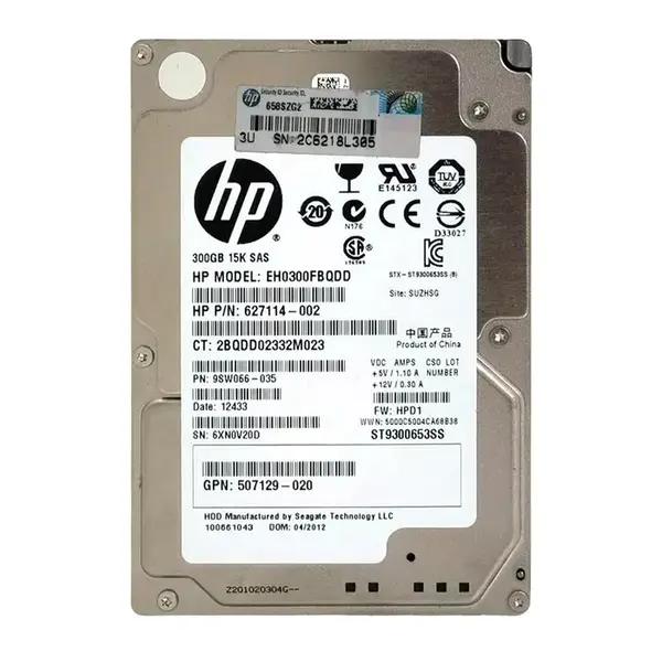 627114-002 HP 300GB 6Gb/s SAS 15000 2.5-inch Hard Drive