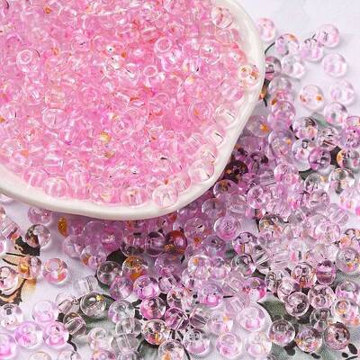 Baking Paint Transparent Colours Glass Round Beads