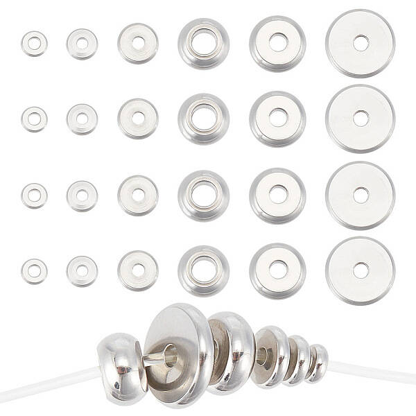 180Pcs 6 Styles 202 Stainless Steel Spacer Beads Sets