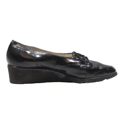 BALLY Wedge Ballet Shoes Black Leather Womens UK 5
